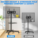 Mobile TV Stand Adjustable Height For 23 To 60 Inch TVs