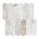Arabescato Venato White Picket 11.73"x12" Honed Marble Mesh Mounted Mosaic Tile - MSI Collection
