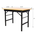Portable Folding Work Table with Measuring Tape and Angle Finder, Black Steel, 39x23.6x29 inches