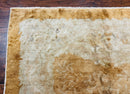 Chinese Peking Rug 5x7, Golden-Tan, Vintage Chinese Wool Carpet