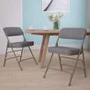 Gray Metal Folding Event Chairs With Cushioned Seats Set Of 2