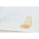 dining chair,set of 4,metal leg,plastic seat,transparent yellow