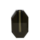 OCTAGON CRYSTAL VASE: BLACK