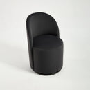 Set Of 1 Upholstered Kitchen & Dining Room Barrel Chair, Mid Century Modern Round Velvet Dining Chair, 360 Degree Swivel Comfy Armless Accent Makeup Vanity Side Chair for Bedroom Living Room