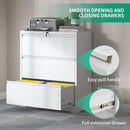 Lateral File Cabinet With 3 Drawers Metal Home Office
