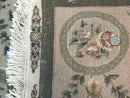 Pak Persian Rug 9x12, Wool with Silk Highlights, European Design, Floral, Green