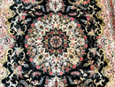 Silk Indian Kashmiri Rug 9x12, Vintage Hand Knotted Carpet