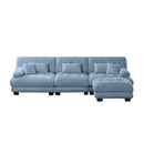 Luxury Modular Sectional Sofa Couch,Oversized L Shaped Cloud Couch for Living Room,Deep Seat Sofa Couch with Convertible Ottoman,Chenille Blue