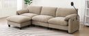 [VIDEO Provided] 108' Modular Sectional Sofa, L-Shape with 31.5' Extra-Wide Seat Cushion, USB and Type-C Charger, Phone Holder and 2 Side Storage Pockets, Free Movement Ottoman, Striped Chenille