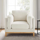 Beige 41.34 Inches Boucle Upholstered Accent Chair