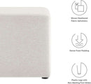 Callum 17 Inch Ivory Square Hand crafted Textured Woven Ottoman