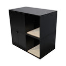 35.83' Cat Litter Box Enclosure Hidden Furniture (Scratch Pad Included), Modern Black Cat House with Corrugated Cardboard Scratching Pad - 35.83' x 20.47' x 17.05', 52 lbs