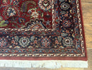 Indo Persian Rug 5x7, Vintage Traditional Floral Carpet, Burgundy and Navy Blue