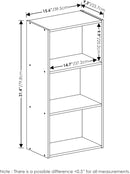 Luder 3 Tier Open Shelf Bookcase Blackwood Wood Finish