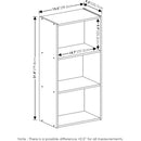 Luder Three Tier Open Shelf Bookcase Bright White Finish