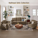 Brown Nailhead Trim Armchair For Living Room Decor