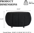 30 Inch Round Profile Teddy Fabric Hidden Storage Ottoman