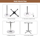 24 Inch Folding Pub Table With Black Height Adjustable