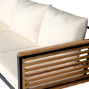 Outdoor 3-piece Acacia Wood and Metal Patio Sofa Set