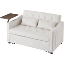 CREAM WHITE VELVET SOFA BED
