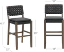 Cohen Mid Century Bar Stool 29 Inch Wood Black Faux Leather