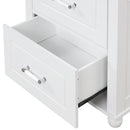 Tall Bathroom Storage Cabinet, Freestanding Storage Cabinet with Two Drawers and Adjustable Shelf, MDF Board with Painted Finish, White (Old Sku:WF312728AAK)
