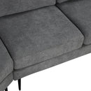 111' Upholstered 3-seater Sofa Curved Sofa Couch with Two Printed Pillows for Living Room, Dark Gray