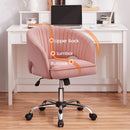 Pink Velvet Desk Chair Backrest Office Chair Modern