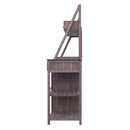 Brown Fir Wood Potting Bench - 5-Drawer Garden Workstation with Slatted Back Panel & Storage Cabinet