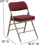 Hercules Folding Chairs Cushioned Burgundy Set of 2