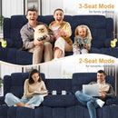 Blue Loveseat Recliner Sofa With Flip Backrest Manual