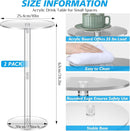 Two Piece Acrylic Side Tables Clear 10x10x24.2Inches