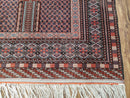 Vintage Turkoman Bokhara Rug 4x6, Four Seasons Pakistan Bukhara Turkmen Engsi Yamud Carpet, Fine Tribal Rug, Wool, Hand-Knotted, Brown, Nice