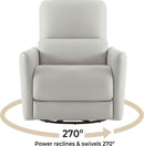 Cream Power Recliner Chair With USB Charging Lumbar Support