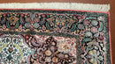 Indian Kashmiri Silk Rug 6x10, Ivory, Floral Medallion