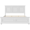Traditional Town and Country Style Pinewood Vintage King Bed, White