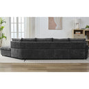 146.9" L-shaped Sofa Sectional Sofa Couch Pull-out Sofa Bed with a Movable Storage Ottoman, a Storage Chaise Lounge and Two USB Ports for Living Room, Grey