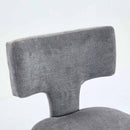 Mid Century Modern Counter Height Bar Stools Set of 2, Farmhouse Linen Fabric Upholstered Accent Chair Curved Backrest with Copper Nails around,Kitchen Chairs with Hardwood Frame, Gray