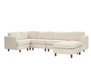Modern Modular Sectional couch,6 Seaters Sleeper Sofa Upholstered Corduroy Free Combination Sofa(Beige)