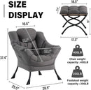 Dark Grey Lazy Chair With Armrests For Living Room Comfort
