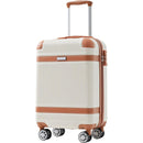 Hardshell Luggage Sets 3 Piece Carry-on Suitcase Double Spinner Wheels with TSA Lock for Men Women, White (20in)