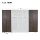 Queen Murphy Bed Wall Bed with Storage Doors, Espresso