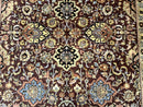 Indo Persian Rug 8x11, Eggplant & Tan, Allover Pattern, Wool Couristan Handmade Rug