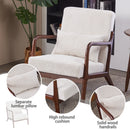 Mid-Century Modern Accent Chair, Arm Chair Living Room Chairs with Pillow Upholstered Reading Chair with Solid Wood Frame & Living Room Bedroom Balcony (beige)