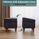 Storage Ottoman With Adjustable Lid Footrest Charcoalgray