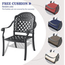 (Cushions In Random Colors)7-Piece Set Of Cast Aluminum Patio Furniture With Cushions
