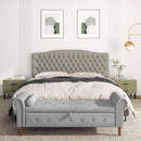 Upholstered King Headboard with Tufted Design and Legs