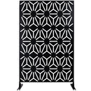 Outdoor & Indoor Privacy Screen Metal Privacy Screen 76' H×48' W, Freestanding Decorative Privacy Screen for Deck Balcony Patio, Privacy Fence Panels for Outside Lawn Garden PS118 BLACK