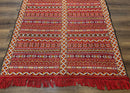 Moroccan Kilim Rug 4x8, Flatweave, Bohemian, Red Ivory Orange