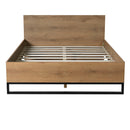 ENGINEERED WOOD  BED FRAME QUEEN SIZE,NATURAL & BLACK COLOR